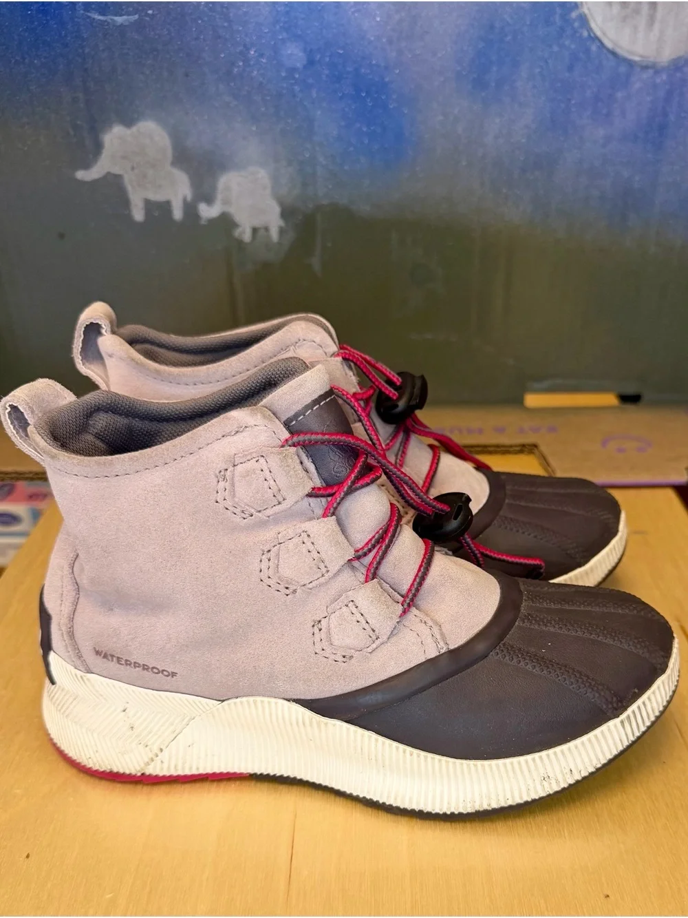 Sorel Kids Purple Suede Waterproof Duck Boots Size 3